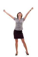 Image showing  business woman celebrating success 