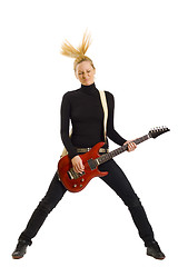 Image showing headbanging rock girl 