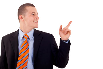 Image showing  man pointing at something