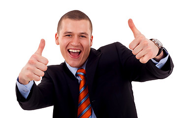 Image showing  man showing his thumbs up