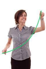 Image showing woman drawing a growing graph