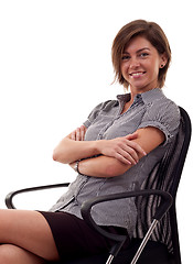 Image showing woman sitting on office chair
