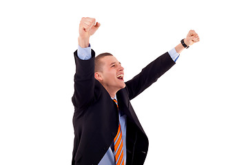 Image showing  successful gesturing business man