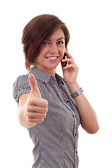 Image showing  woman talking by cell phone