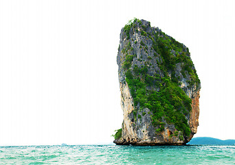 Image showing High cliffs on the tropical island