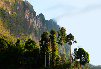 Image showing High cliffs on the tropical island