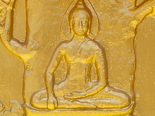 Image showing Buddhist gold statue