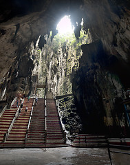 Image showing Inside Batu caves in Malaysia