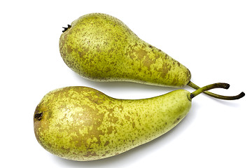 Image showing Green pears isolated on white