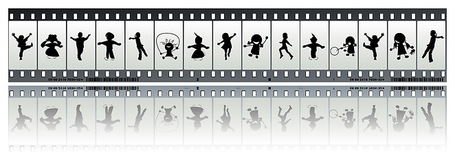 Image showing Negative film strip with children 