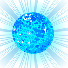 Image showing Blue Disco ball background