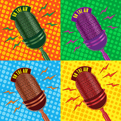 Image showing old vintage microphone background