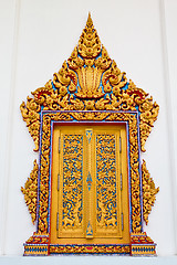 Image showing Traditional Thai style window temple can be used for tourism pro
