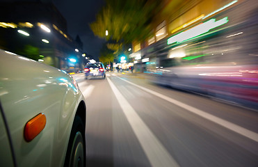 Image showing Car in motion blur