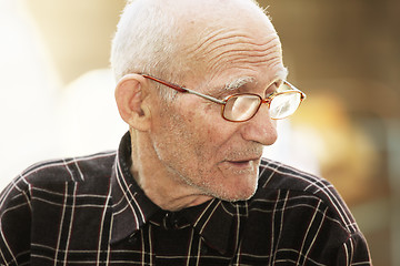 Image showing Senior man in eyeglasses outdoor portrait