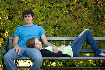 Image showing Relaxing Teenage Couple