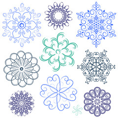 Image showing New set pastel snowflakes