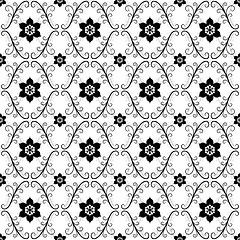 Image showing White-black vintage seamless pattern