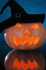 Image showing  pumpkin in hat