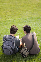 Image showing Studing in outdoor