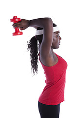 Image showing Wealthy african woman exercising