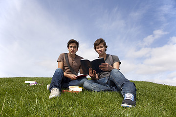 Image showing Studing in outdoor