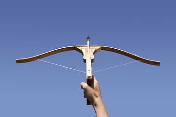 Image showing Crossbow aiming to the sky