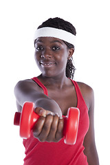 Image showing Wealthy african woman exercising