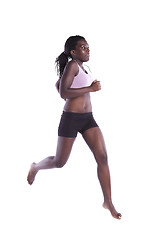 Image showing African woman running