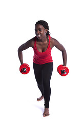 Image showing Wealthy african woman exercising