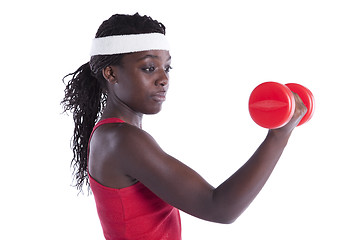 Image showing Wealthy african woman exercising