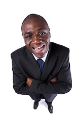 Image showing African businessman smiling to you