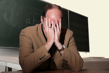 Image showing Depressed teacher