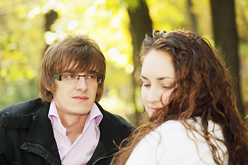 Image showing Man looking at woman