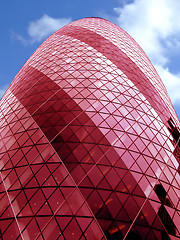 Image showing Bullet building alone red