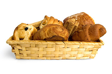 Image showing Buns in a wicker basket