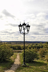 Image showing Decorative lights in the meadow