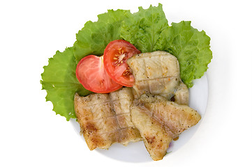 Image showing Fish grilled with tomatoes