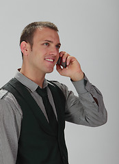 Image showing Young man on the phone