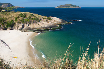 Image showing Crystalline desert beach in Niteroi, Rio de Janeiro, Brazil