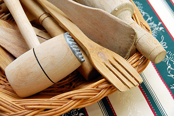 Image showing Wooden kitchen equipment