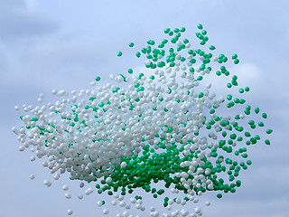 Image showing Bunch of balloons in the air