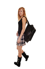 Image showing Girl with back bag.