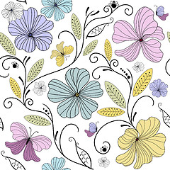 Image showing Pastel seamless floral pattern 