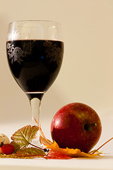 Image showing Glass of red wine