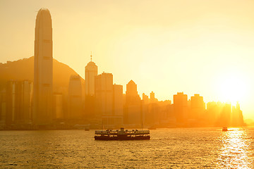 Image showing Hong Kong with heavy smog and sunlight