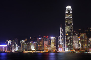 Image showing night view of Hong Kong