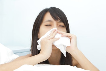 Image showing sneeze girl