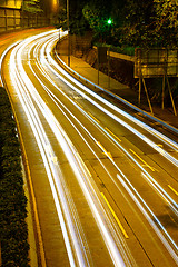 Image showing light trails on highway