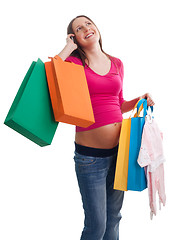 Image showing New mother shopping